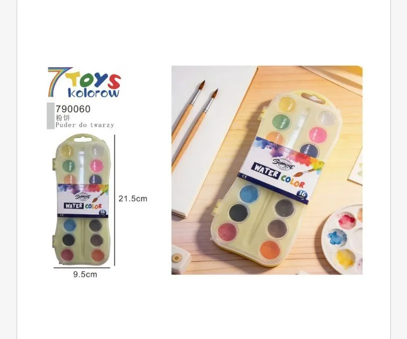 Zestaw farb wodnych 7 Toys 16 kolorów 21.5x9.5cm
