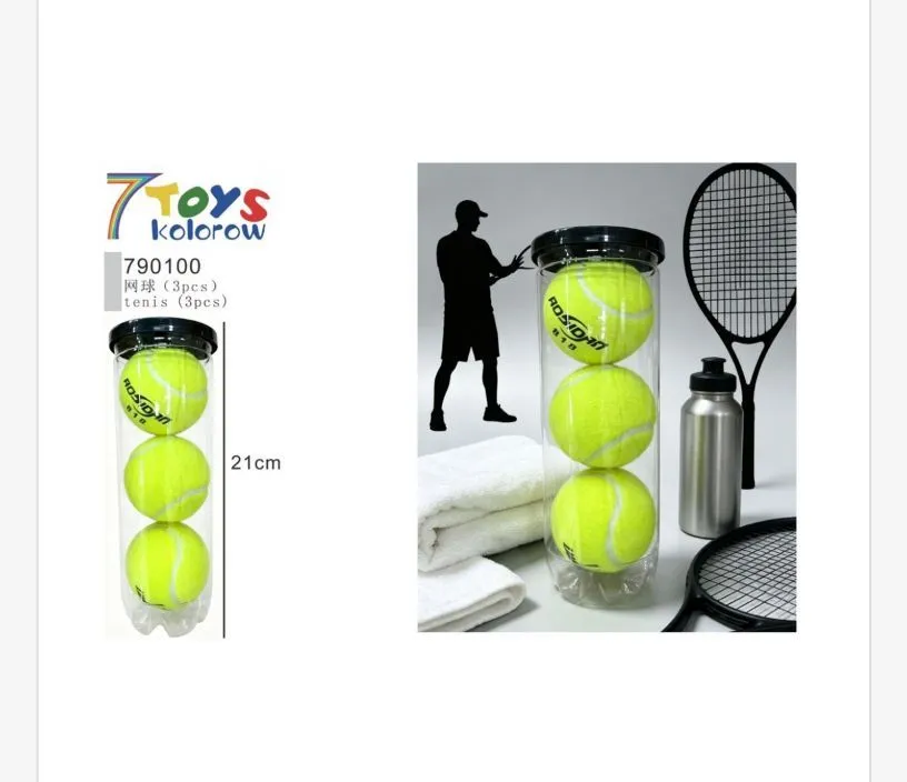 Zestaw 3 Żółtych Piłek Tenisowych Noxion 21cm 7Toys
