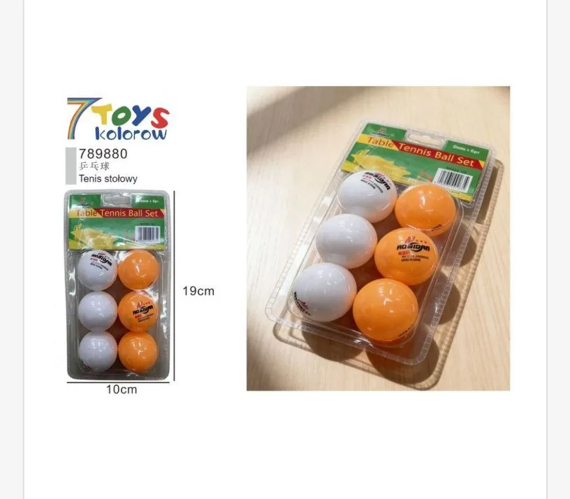 Zestaw 6 Piłek do Tenisa Stołowego 7Toys Kolorowy
