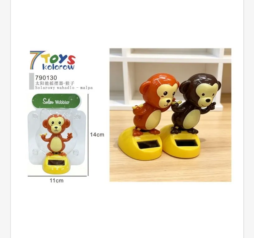 Solarowy wobbler małpa 7Toys 14cm pomarańczowo-czarny