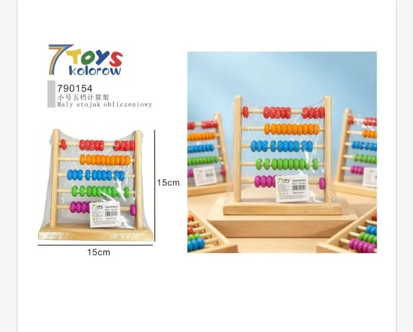 7Toys Kolorowy drewniany stojak obliczeniowy 15cm
