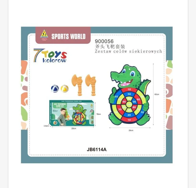 Zestaw rzucanie siekierami z krokodylem kolorowy Sports World