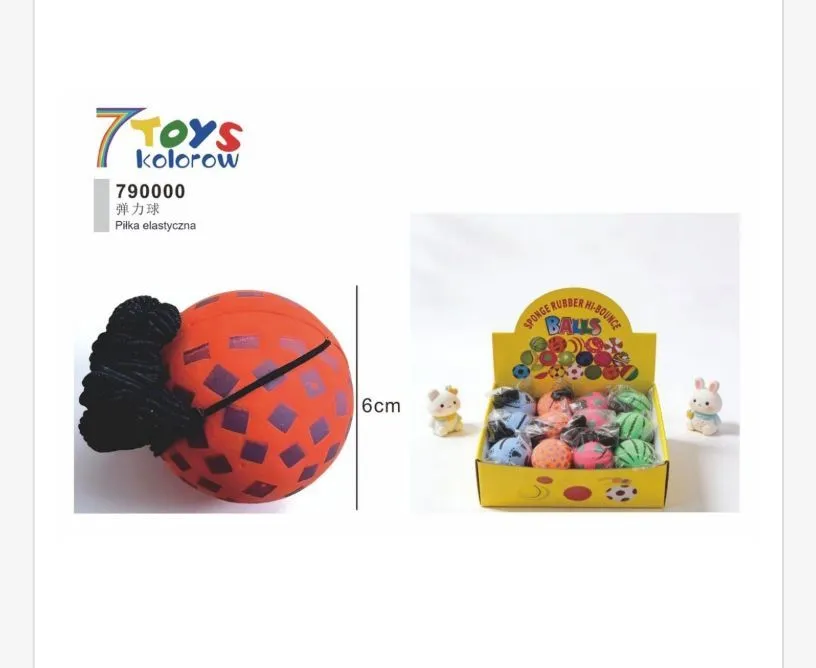 Pika Elastyczna Kolorowa 6cm 7Toys Sponge Rubber Balls