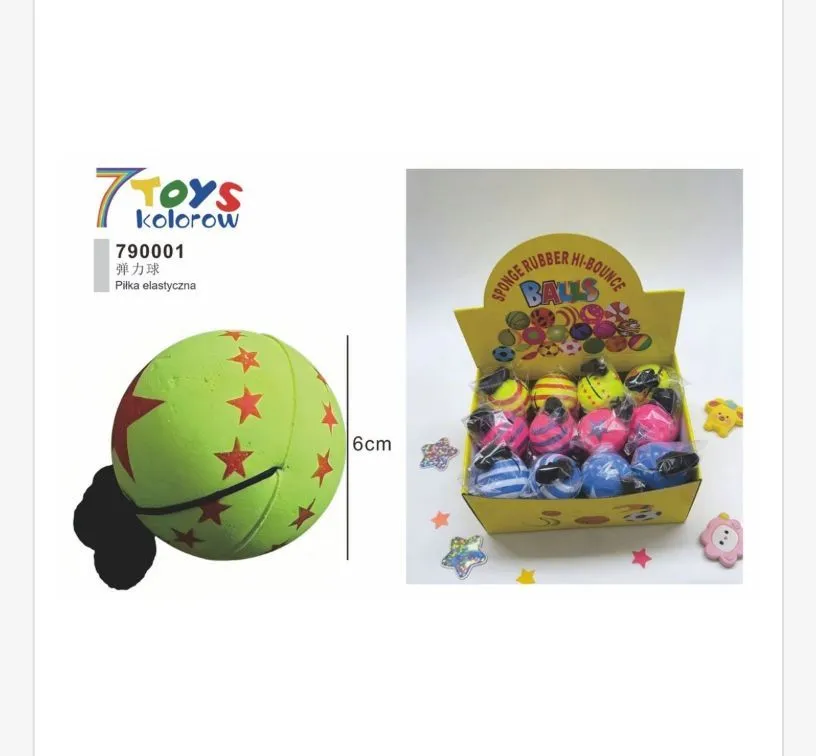 Piłka Elastyczna 7 Toys Zielona ze Gwiazdami 6cm