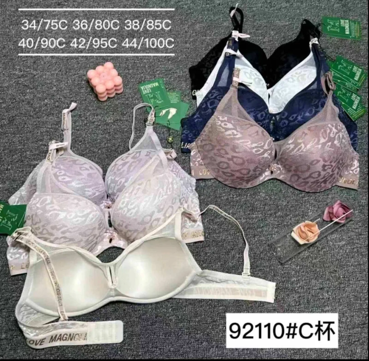 Biustonosz Love Magnol Love Magnol Wzorzysty Rozmiary 34/75C-44/100C