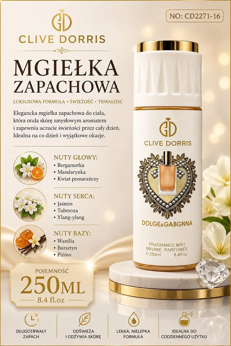 Mgiełka Clive Dorris 250ml Bergamotka Wanilia