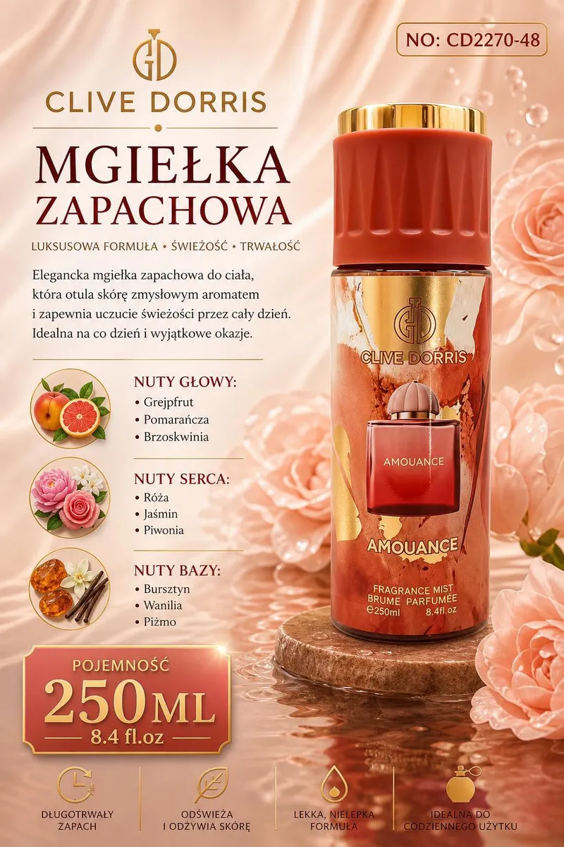 Mgiełka zapachowa Clive Dorris Amouance 250ml