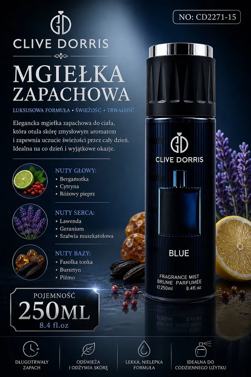 Clive Dorris Mgiełka Zapachowa Blue 250ml