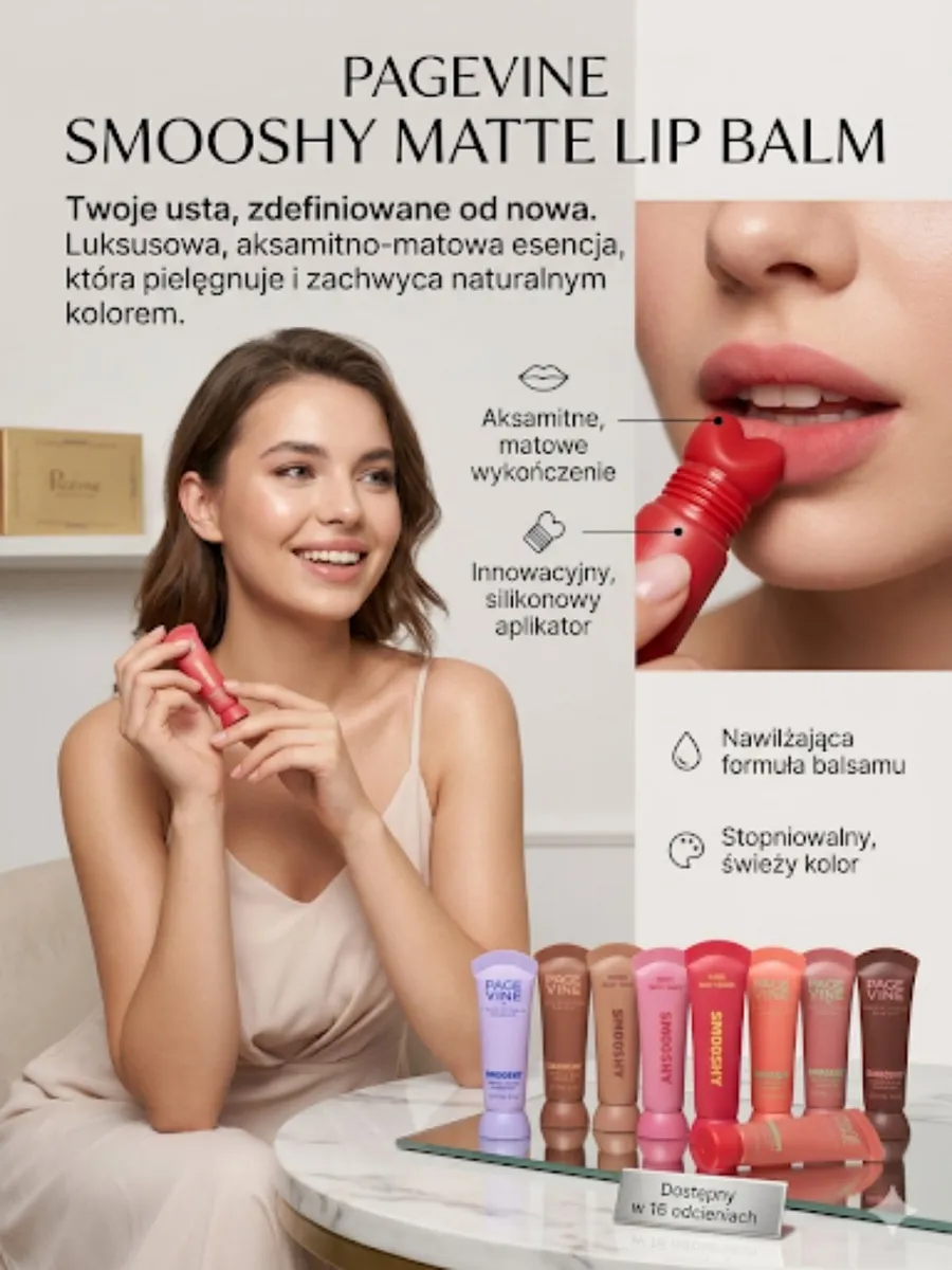 Pagevine Smooooshy Matte Lip Balm 16 odcieni