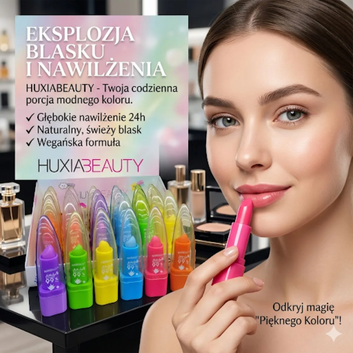 HuXia Beauty Pomadka Nawilżająca 24h Wegańska