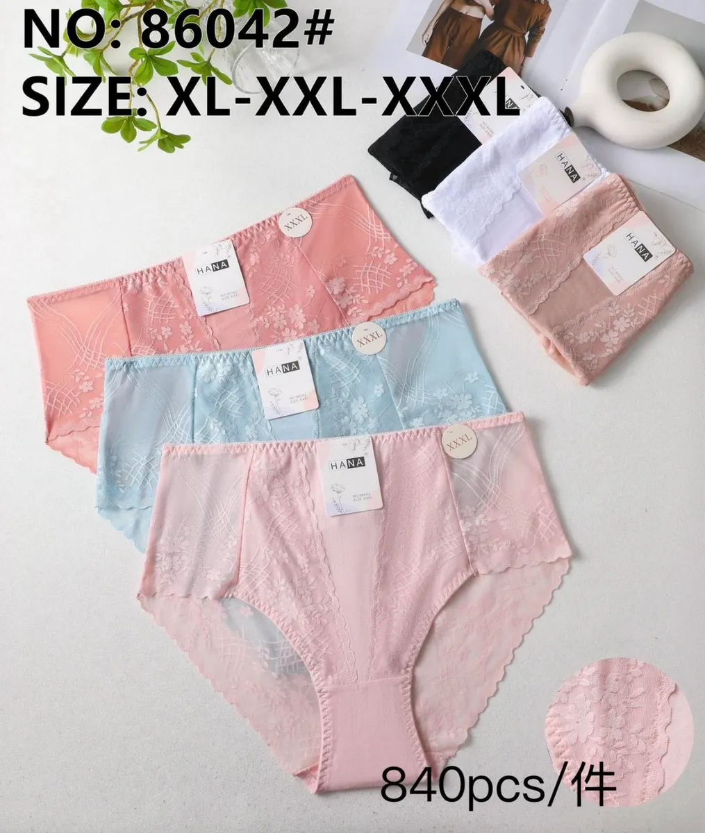 Hana Majtki Damskie Koronkowe XL-XXL-XXXL Różowe Niebieskie