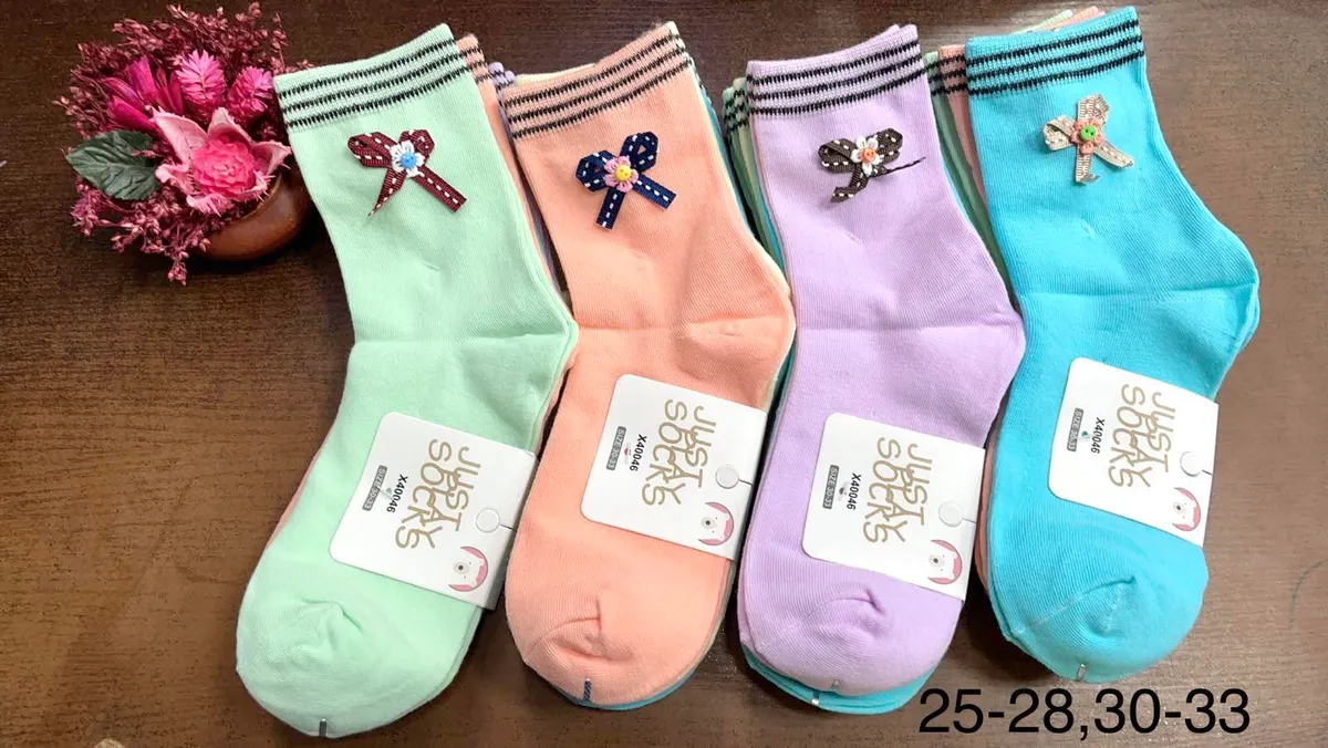 Skarpetki dziewczęce Justy Socks z kokardkami 25-28, 30-33