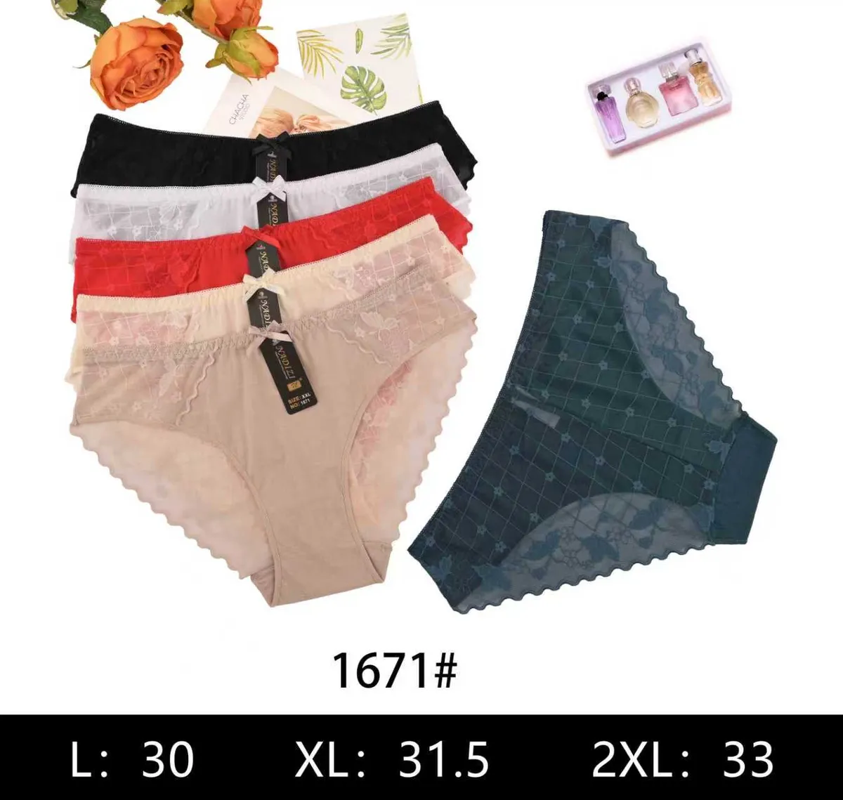 Damskie Majtki Koronkowe L-XL-XXL 1671 Mix Kolorów