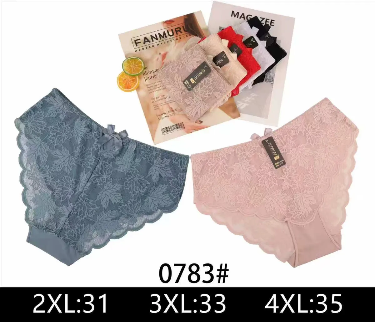 Fanmuri Majtki Damskie Koronkowe Granatowe 2XL-4XL