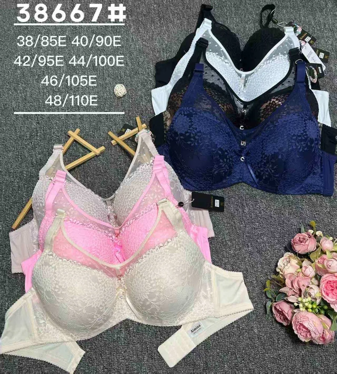 Biustonosz koronkowy push-up damski rozmiary 38-48