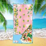 Ręcznik plażowy mikrofibra 70x140cm Amalfi różowy