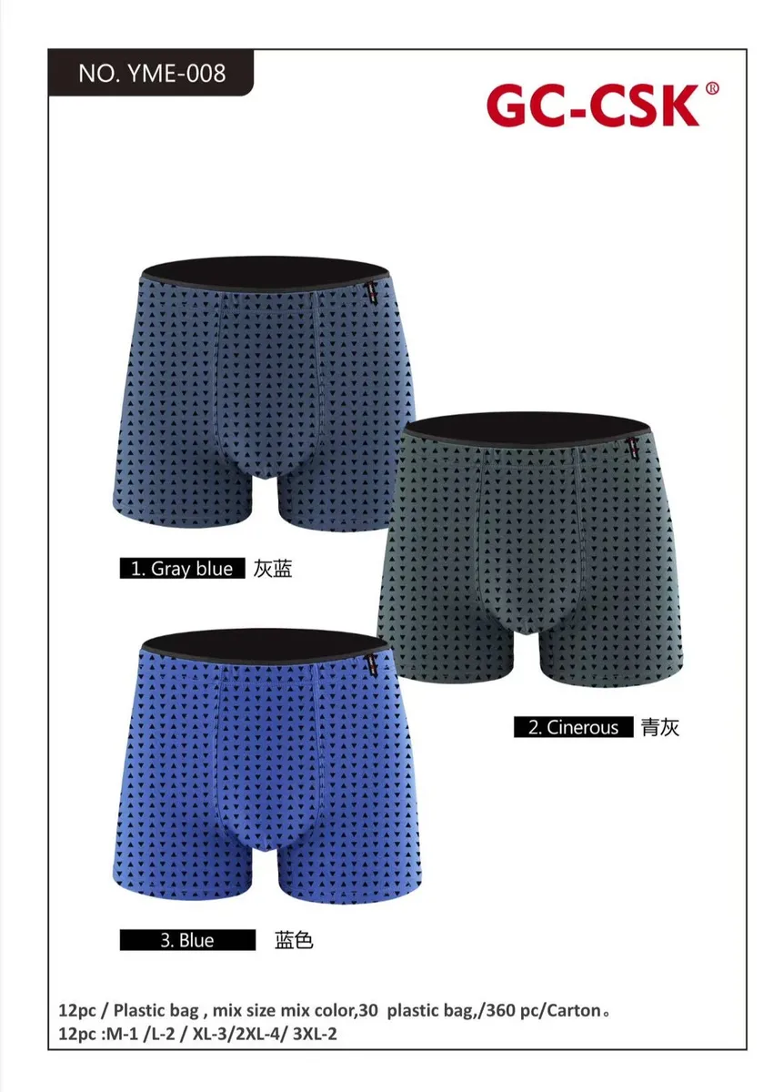 Męskie bokserki GC-CSK wzór trójkątny Gray Blue Cinerous Blue M-3XL