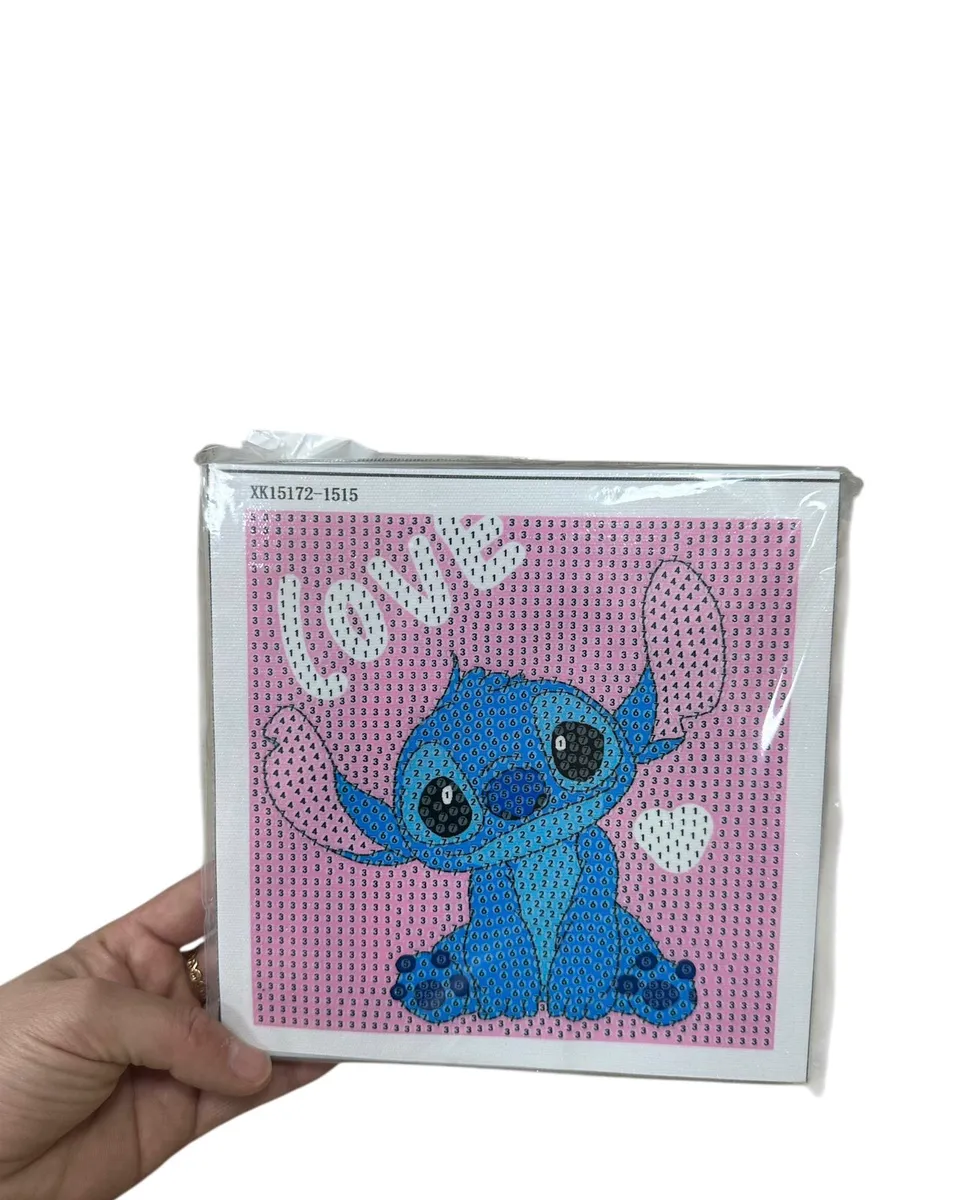 Zestaw DIY diamentowy Stitch Love 15x15cm