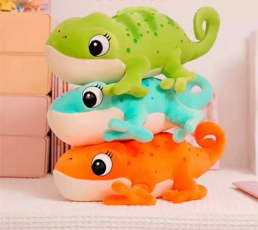 Maskotka Chameleon Mix Kolory 45 cm Zielony Niebieski Pomarańczowy