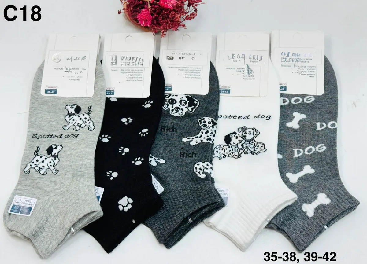 Skarpetki z dalmatyńczykiem organiczna bawełna 35-38/39-42