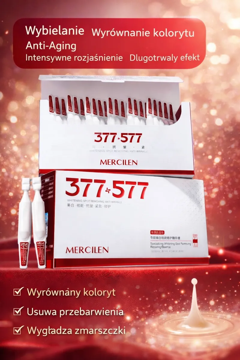 Ampułki wybielające Mercilen 377+577 do twarzy