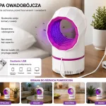Lampa owadobójcza UV USB biała fioletowa