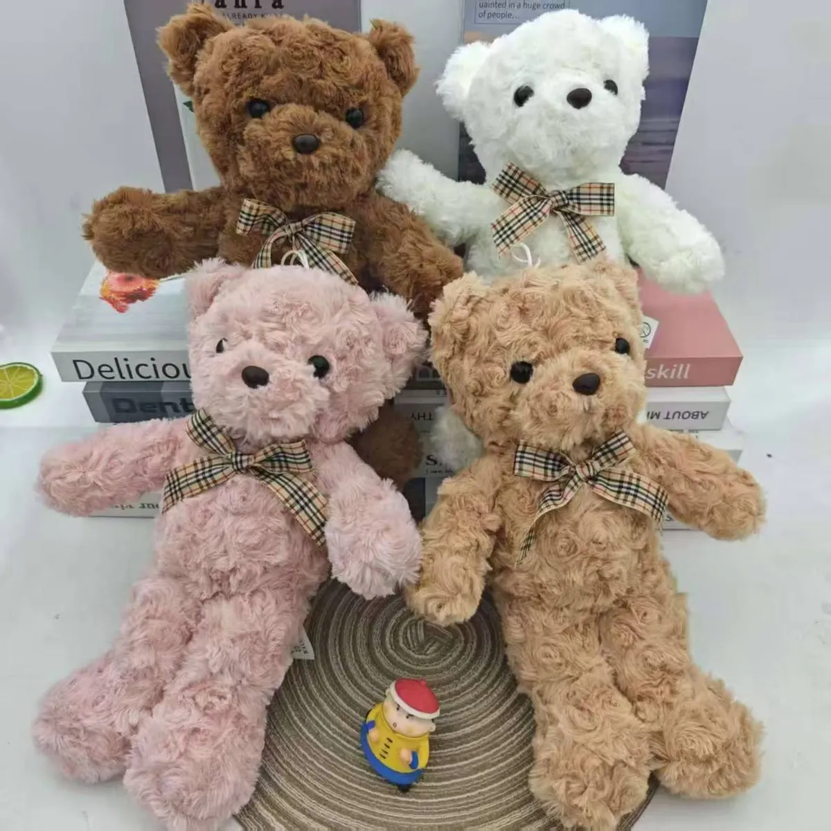 Pluszak Teddy Bear 25cm z Kokardą w Kratę