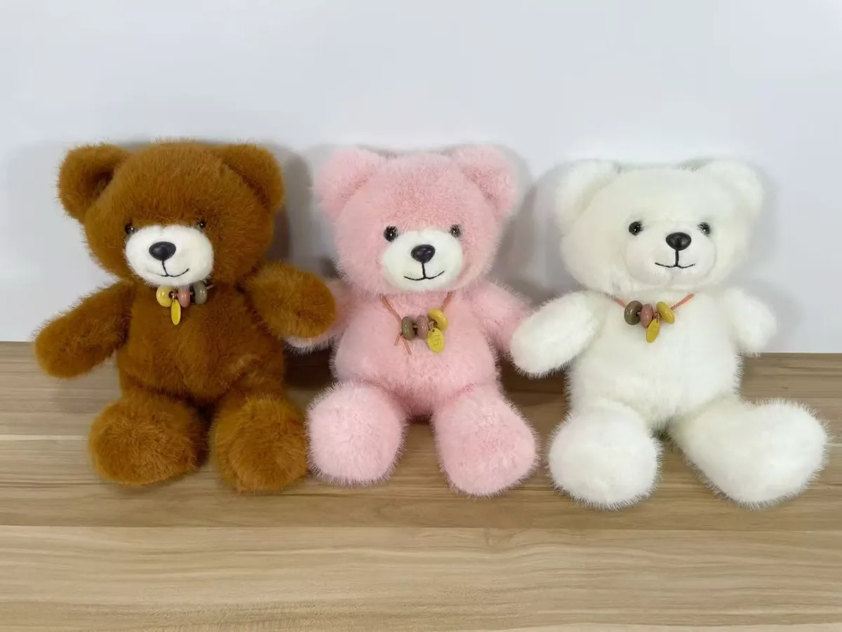 Maskotka Pluszowy Miś 30cm Brązowy Różowy Biały