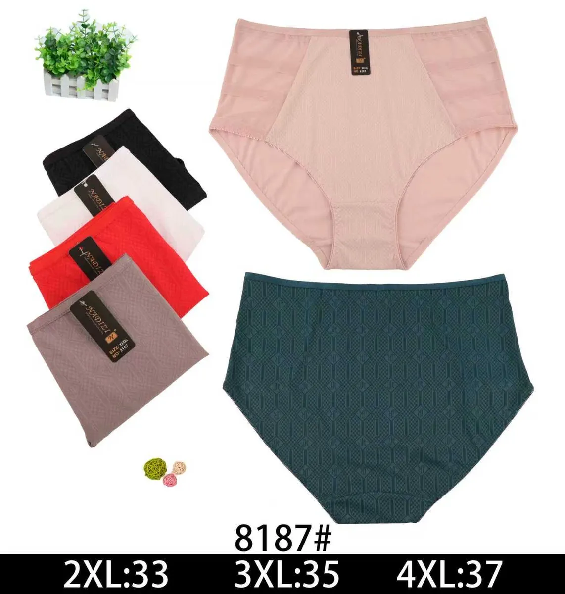 Bielizna damska majtki plus size 2XL-4XL wzór geometryczny