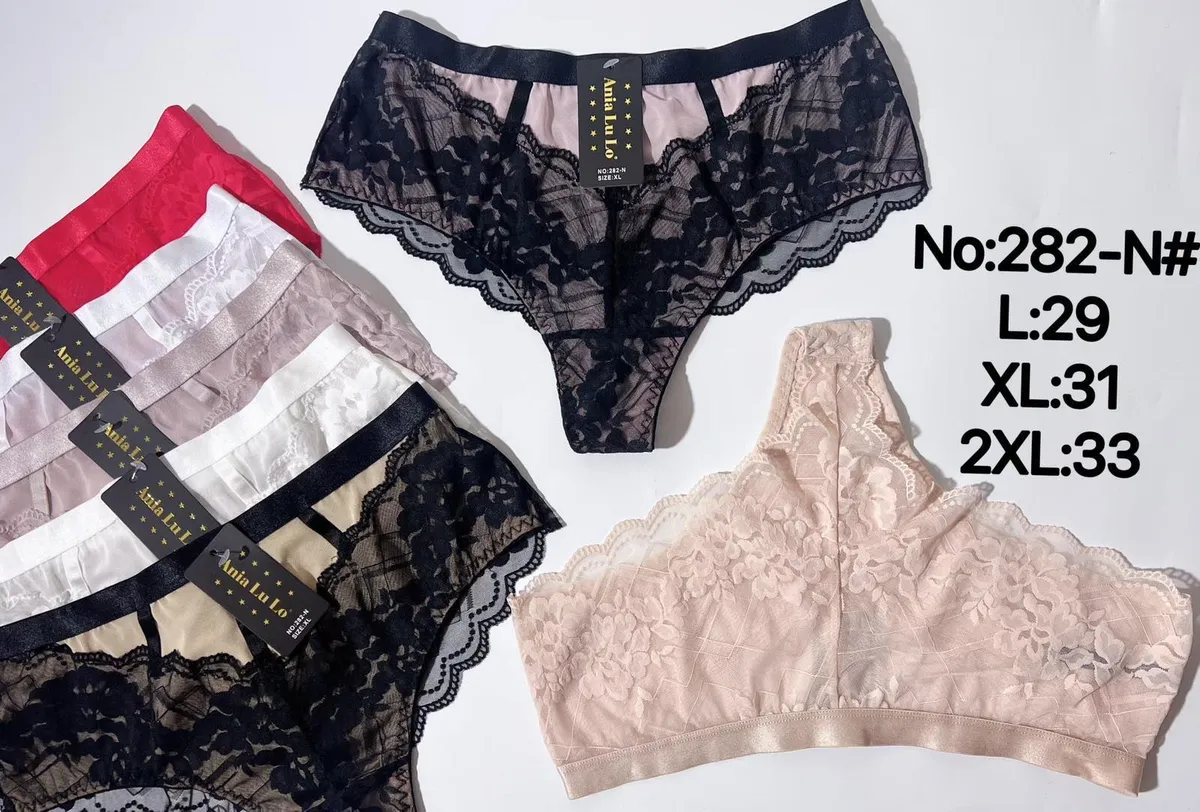 Ania Lu Majtki i Biustonosz Koronkowe L-2XL