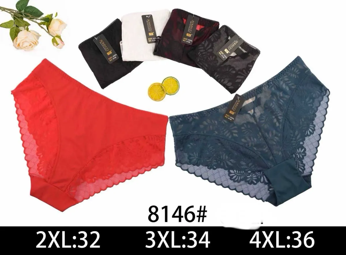 Majtki damskie koronkowe 2XL-4XL 8146#