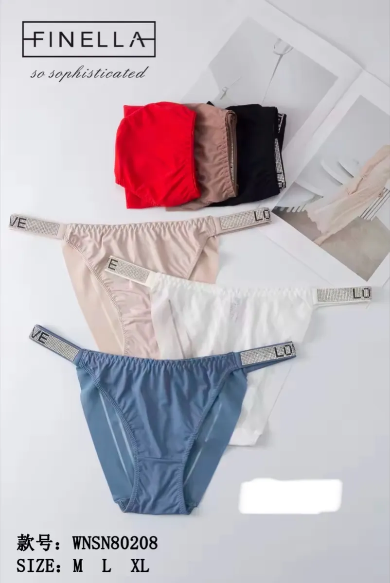 Finella damskie stringi z kryształkami LOVE M-L-XL