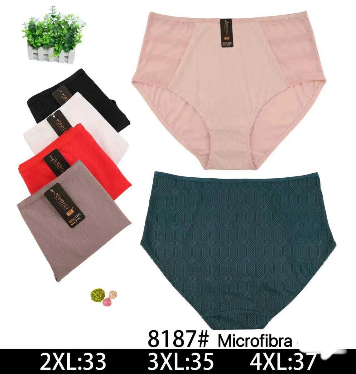 Bokserki damskie Mikrofibra 2XL-4XL wielokolorowe