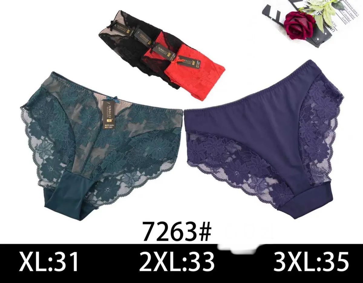 Bielizna damska Majtki koronkowe XL-3XL granatowe zielone