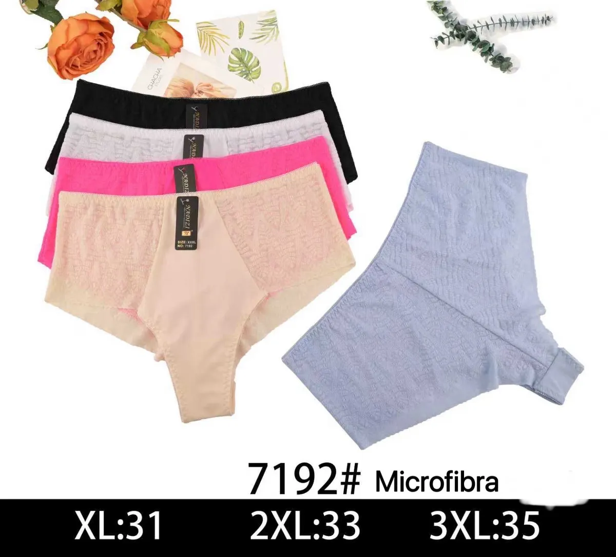 Bielizna damska majtki Mikrofibra XL-3XL wielopak kolorowy
