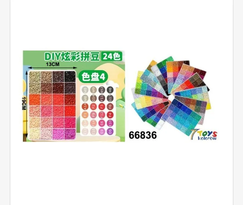 Zestaw DIY Koraliki Kolorowe 24 kolory 13cm 66836