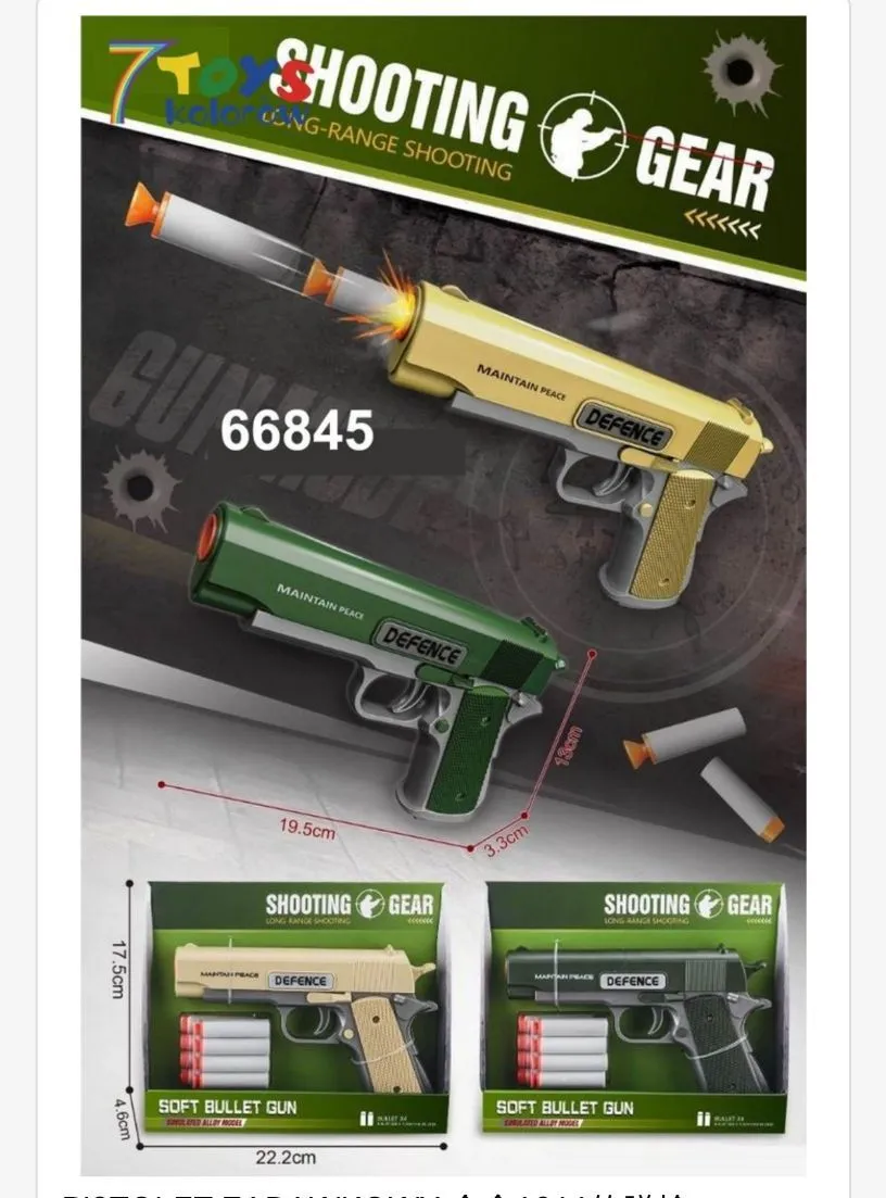 Pistolet na miękkie pociski Defence zielony 22 cm