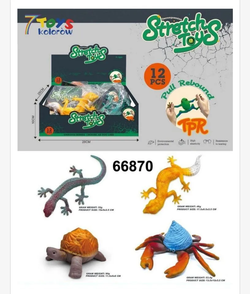 Stretch Toys Kolorow 7 Toys Gekon 66870 TPR