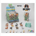 Zestaw figurek Dog Family 12 szt. kolorowe psy z akcesoriami