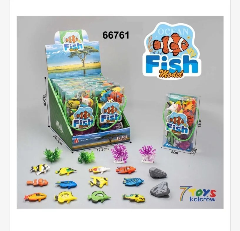 Zestaw figurek Ocean Fish Model kolorowe rybki 12szt