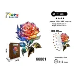Zestaw 3D Puzzle Róża Wacotoys Wielobarwna 19x14x5.5cm
