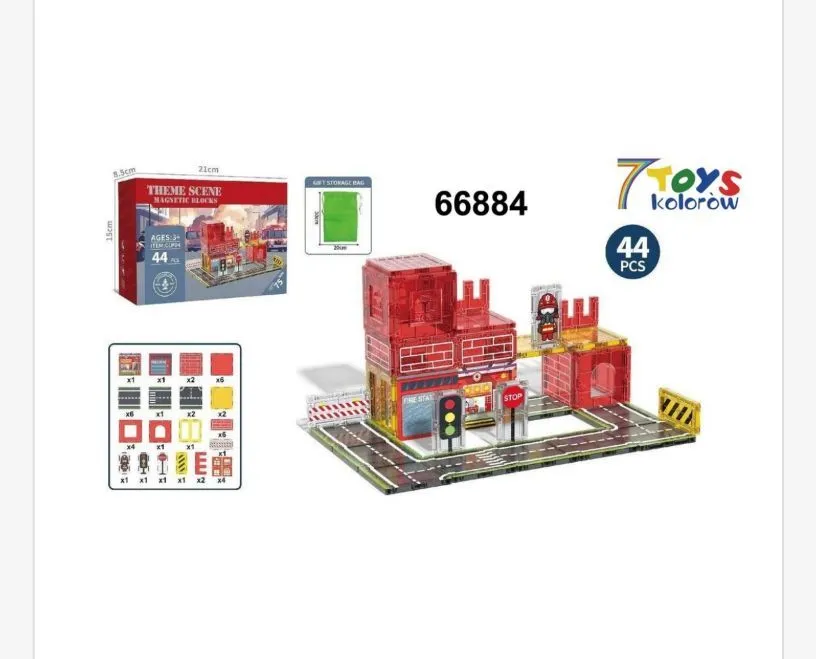 Magnetyczne klocki straż pożarna 44 el. 7Toys 66884