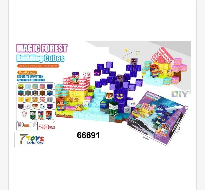 Magnetyczne klocki Magic Forest 100 pcs 2.0 cm 7Toys