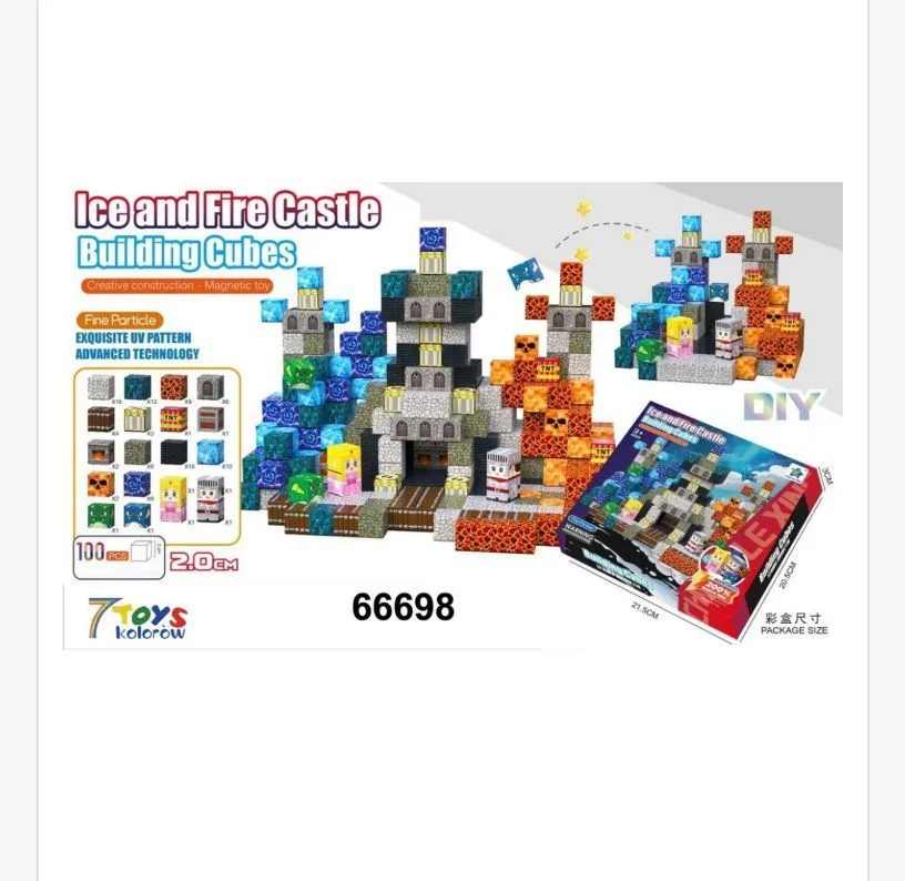 Zestaw klocków magnetycznych Ice and Fire Castle 100 szt 2cm