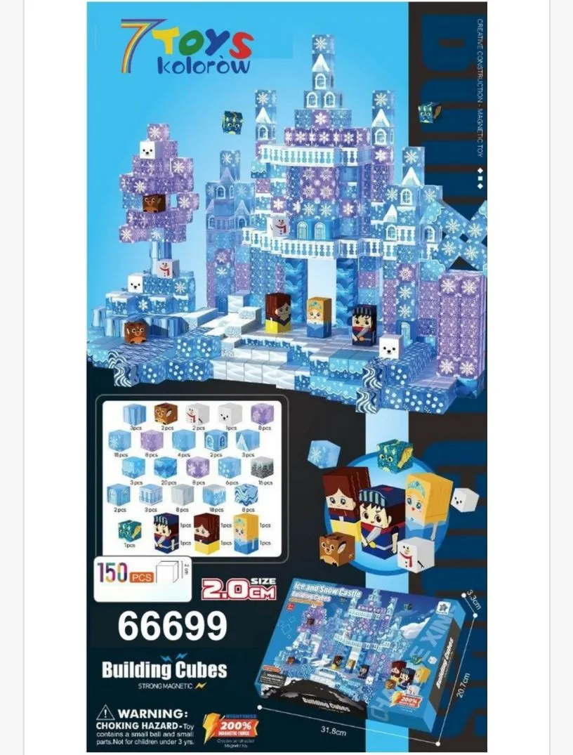 Zestaw klocków magnetycznych Ice & Snow Castle 150 pcs 2.0cm