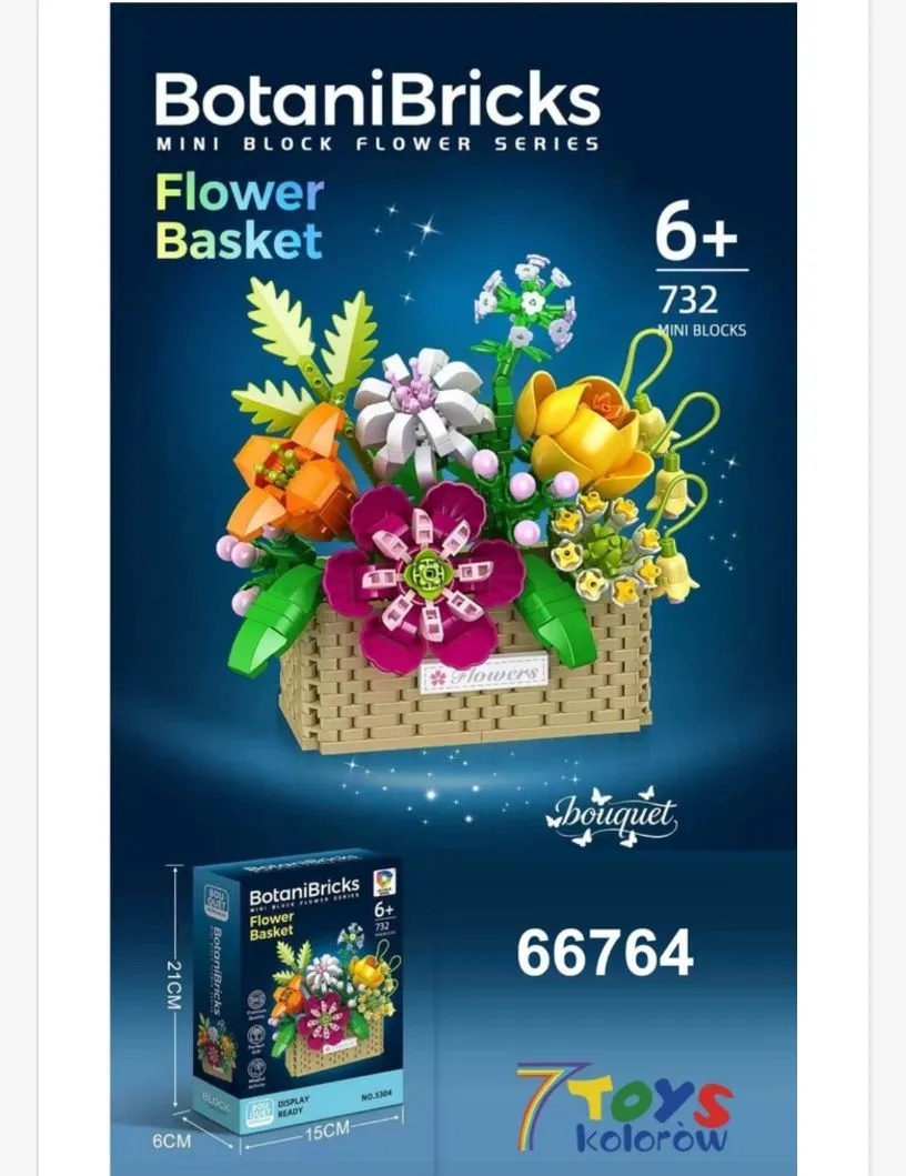 BotaniBricks Kwiatowy Kosz 732 klocki 6+