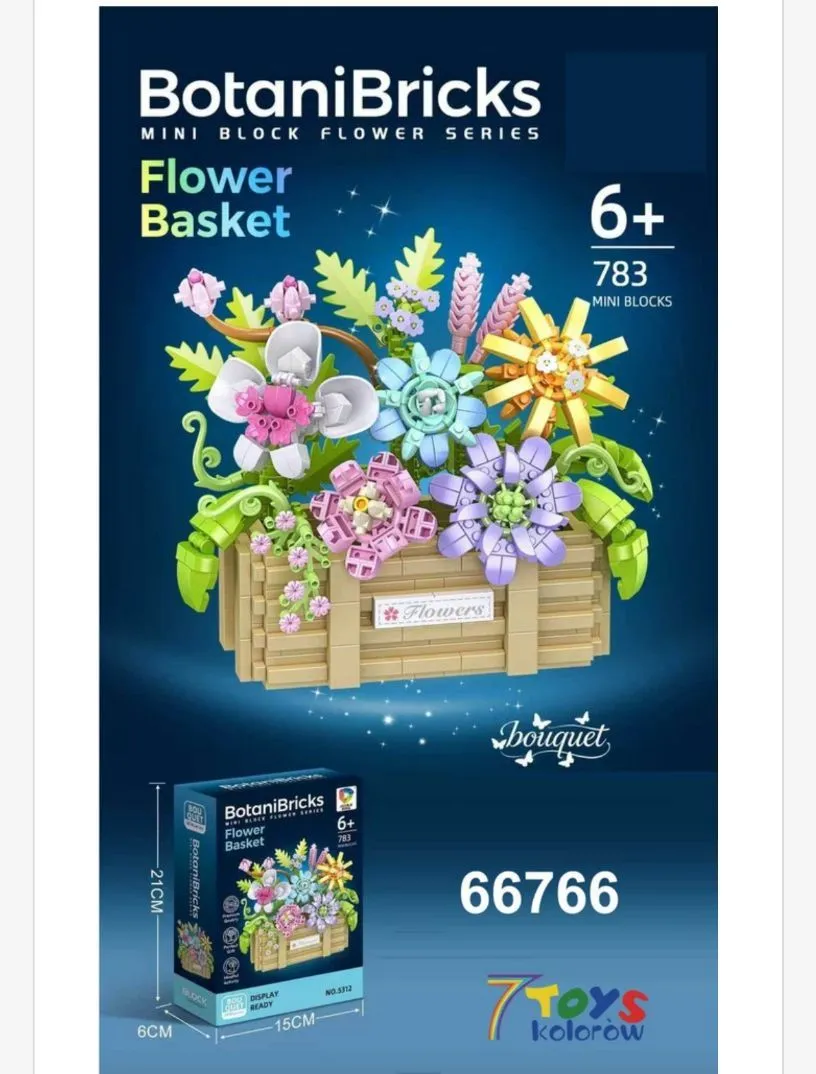 Botanibricks Flower Basket 783 Mini Bloki Kwiatowy Kosz 6+