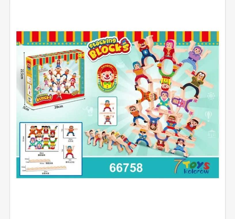 Zabawkowe Stacking Blocks Kolorowe Postaci 7Toys 28x20x5cm