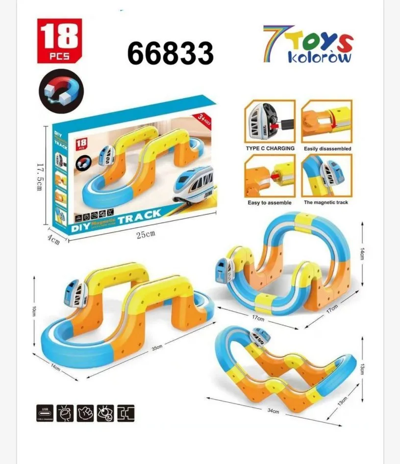 Zestaw Magnetyczna Tory DIY 18 elementów 7 Toys