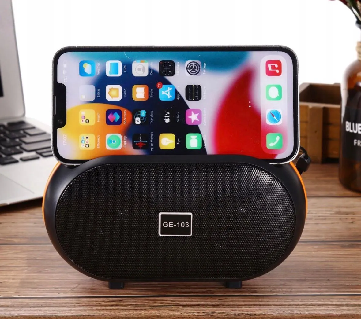 Głośnik Bluetooth GE-103 Czarny Pomarańczowy Przenośny